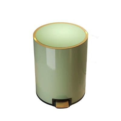 China Sustainable Household stainless steel with lid foot living room bedroom kitchen bathroom large capacity rubbish bin for sale