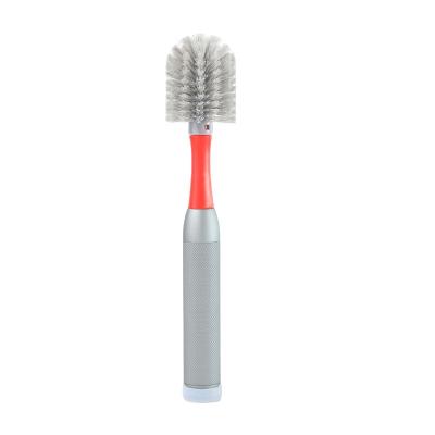 China Sustainable Long Handle Non Toxic Silicone Baby Bottle Cleaning Brush Eco-Friendly Silicone Water Bottle Brush for sale