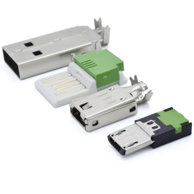 China Movable & Computer Factory Micro USB A Crimp Connector Set PCB Male With USB Housing for sale