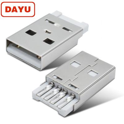 China Short power dayu body copper solder A type USB 2.0 connector 4P male for usb data cable for sale