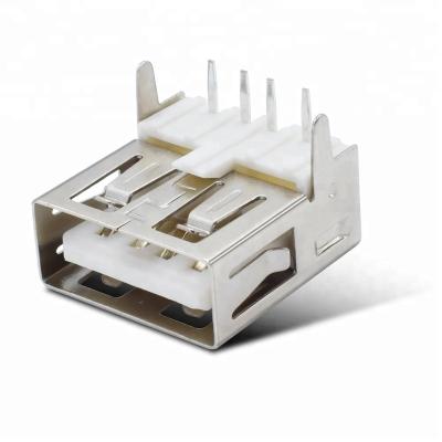 China PCB Short Body 4 Pin USB 2.0 Female Type-A Connector Ports Replacement Right Angle Socket for sale