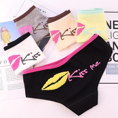 China HD040 Antibacterial Wholesale Women's Cotton Bow To Check Low Waist Lace Panties Cute Panties for sale