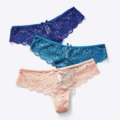 China Wholesale new style KK006 antibacterial lace up women's panties waist thong bow undersear bottom for sale