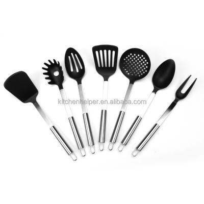 China Sustainable High Sale Cooking Tools 7 Piece Nylon Stainless Steel Kitchen Utensils Set for sale