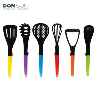 China Viable Wholesale Private Label 6 Piece Colorful Nonstick Plastic Kitchen Utensils for sale