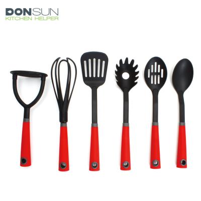 China Sustainable New Design 5 Piece Kitchen Nylon Tool Kit With Magnetic Storage Rack for sale