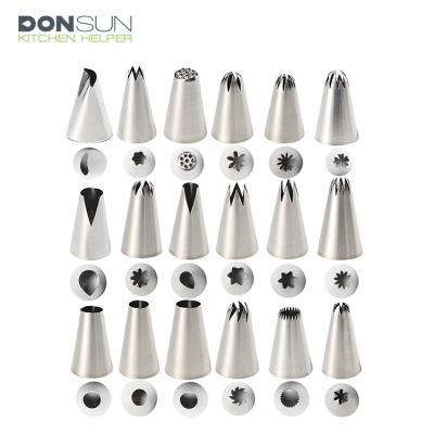 China Sustainable 18pcs 304 Stainless Steel Cake Decorating Icing Piping Nozzles Set for sale