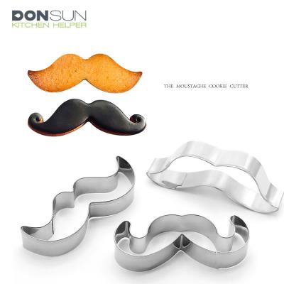 China Sustainable Colorful Stainless Steel Mustache Shape Cookie Cutter for sale