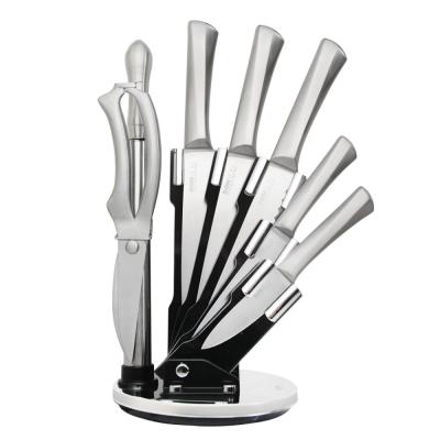 China Sustainable 8pcs Stainless Steel Kitchen Knife Set Include Knife Sharpener And Kitchen Scissors for sale