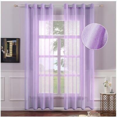 China Pure Polyester Tulle Curtain Wholesale Plain Voile Insulating Curtains Ready Made Solid Transparent Cheap Flame Retardant Curtains For Window for sale