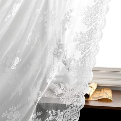 China Vintage insulated floral lace curtains white country lace curtains for curtains luxury in living room for sale