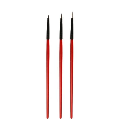 China Nail Art Liner Brush Set 3pcs Nylon Nail Gel Painting Light Design Black Red UV Acrylic Handle Nail Brush for sale