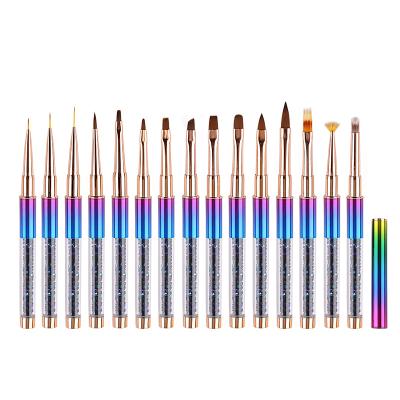 China Nylon Nail Art Brush Gradient Drawing Brush Liner Finger Nail Brush Pens Gel Nail Polish For Nail Art for sale