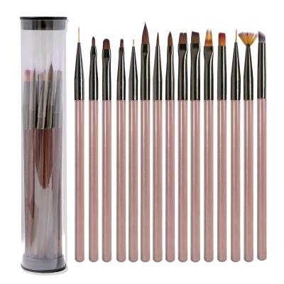 China NAIL 15 PCS Crystal Handle Nail Art Brush Acrylic Set Drawing Pen Nail Design Manicure Gel Painting Tools for sale