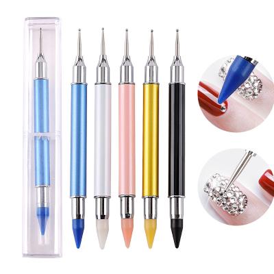 China Nail Art Beauty Salon Wax Dotting Tool Dot Drill Nail Polish Pen For Custom Art for sale