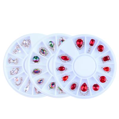 China 12 PCs/Fashionable Nails Art Rhinestone Crystal Diamond Nail Art Nail Decoration 3D Mix Color Box for sale