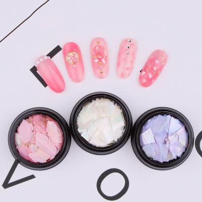 China Fashionable Nail Ornaments Shell Fragments Natural Abalone Irregular Slices Nail Art Decoration for sale