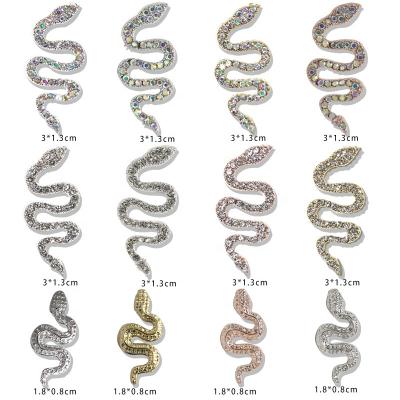 China Nail Beauty Products Wholesale High Quality 3D DIY Nail Salon Snake Accessories Metal Jewelry Diamonds Crystals Rhinestones For Nail Art Decoration for sale