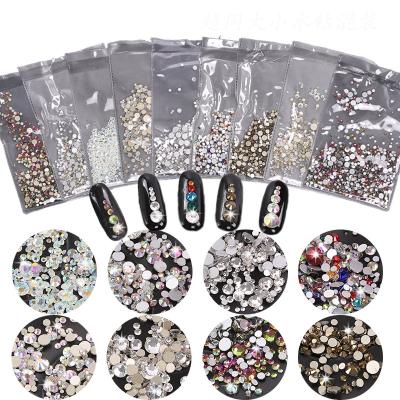 China Nail Art Beauty Size Mixed Color Rhinestone Nail Decoration For Nail Art Nail Salon Supply for sale