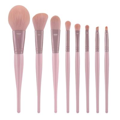 China Angular Blush Soft Comfortable Wooden Handle 8pcs Make Up Brush Foundation Brush for sale