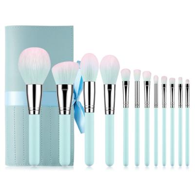 China Angular Blush 12pcs Nylon Wood Handle Popular Make Up Brushes Makeup Beauty for sale