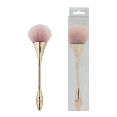 China Angular Blush Glitter Private Label Makeup Brush Bling Metal Rose Gold Brush Custom Logo Makeup Brush Set for sale