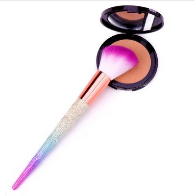 China Angular Blush Luxury Cosmetic Tool Simple Fashion Gradient Glitter Handle Makeup Brush Base Loose Powder Contour Blush Brush for sale