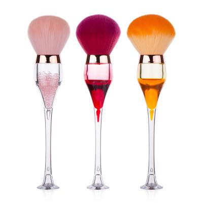 China Unique Cheap Flat Brush Face Base Make Up Brush Logo for sale