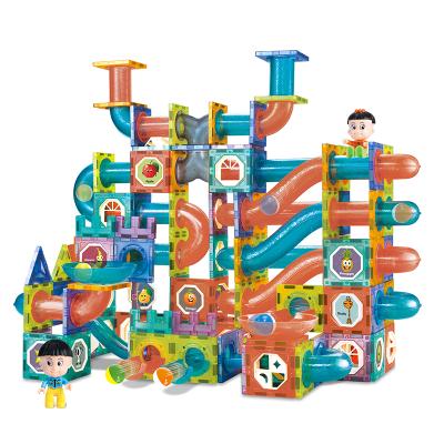 China 268pcs Magnetic Tiles Magnetic Tiles Marble Running Toy DIY Magnetic Building Block ROD Educational Toy for sale