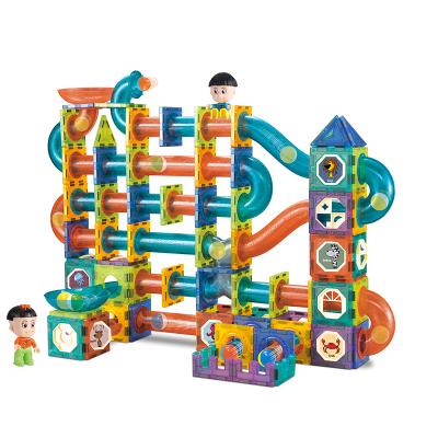 China Marble Race STEM Marble Runs Block Toy 228pcs Magnetic Constituent Tiles Magnet Toys Educational DIY Toy for sale