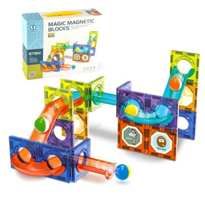 China Strongest Magnetic Building Block Magnet Toys Building Strongest Magnets Magnetic Tiles With Running Ball for sale