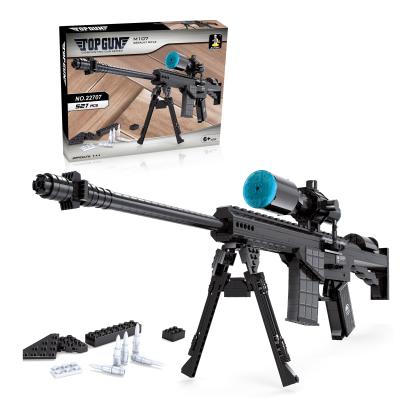 China Imitation Set of Rifle Model Assembled Toy Gun Arms Building Blocks Sniper Toy Military Building Block M107 for sale