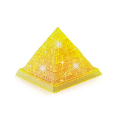 China 39pcs Puzzle DIY Material Eco-friendly Material Pyramid Educational Toy Crystal Pyramid Building Blocks Transparent 3D Pyramid for sale