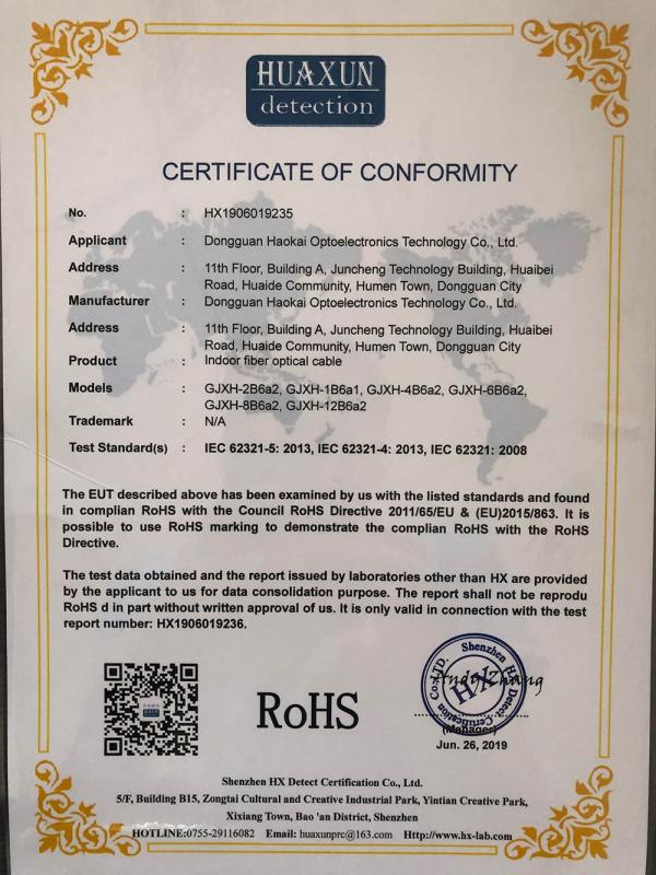 RoHS - Dongguan Haokai Optoelectronics Technology Co., Ltd.