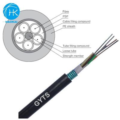 China High Strength Corrugated Steel Networking Band 2 Core Fiber Optic Cable GYTS for sale