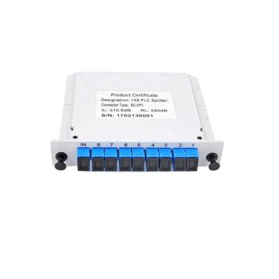 China FTTH FTTB FTTX Multimode Network PLC Splitter 1 8 Fiber Optic Splitter Cassette 2*8 Optical Splitter for sale