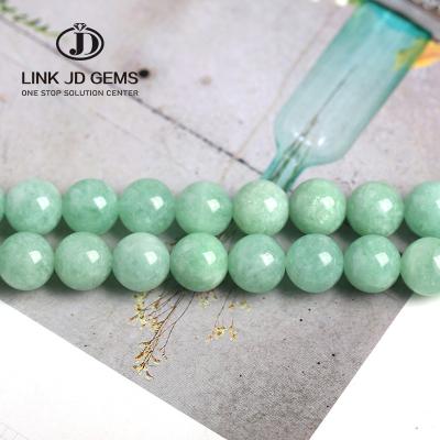 China Precious Jades Real One Dayed Chalcedony Jade Beads from Mateiral Myanmar Natural Loose Green Stone Prices for sale