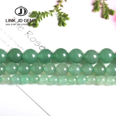 China Mateiral Natural Gemstones Loose Bead Strands Round For Jewelry Making Green Natural Aventurine Beads for sale