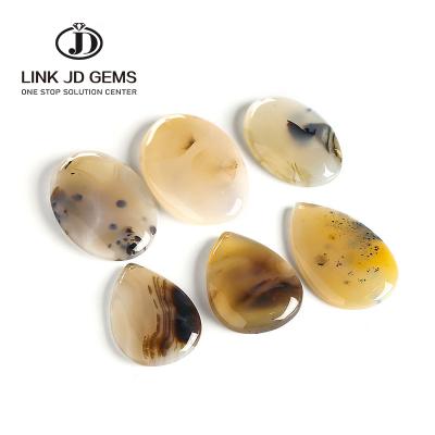 China Natural Mateiral Natural Ocean Chalcedony Plants Agate Drop / Oval Shape Charm Pendants For DIY Necklace Making Personal Design Gifts for sale