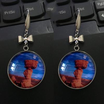 China White Sublimation Empty Round Metal Hollow Earring, Crystal Earring 2020 Valentines Day Gift for sale