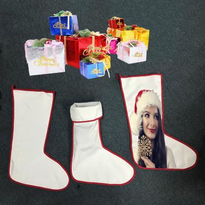 China Polyester Adult 2 Side Blank, Empty Sublimation Canvas Christmas Sock Stockings For Heat Press Machine Printing for sale