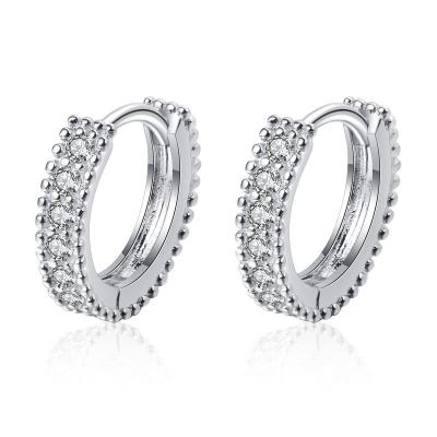 China Wholesale CLASSIC small 925 silver certified round cut 0.14ct moissanite circle earrings real shiny vvs gra for men women for sale