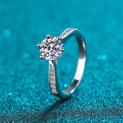 China Best Selling Silver Sterling Wedding Moissanite Eternity Ring 1ct 2ct 3ct CLASSIC vvs Classic Design Jewelry Women Gift Women Party for sale