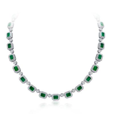 China Emerald Bridal Necklace Wedding Jewelry Party Developed by Classy Lab CLASSIC Emerald Gemstone Fashion Necklace For Mother's Day for sale