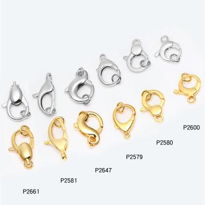 China Jewelry Making Top Quality S925 DIY Accessories Three Patterns 18k Plated 925 Sterling Silver Classy Jewelry Bracelets To Claw Lobster Clasps for sale