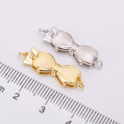 China Jewelry Making Butterfly Knot Shape DIY Jewelry Findings Wholesale Custom 18k Gold Plated 925 Sterling Silver Clasps for sale