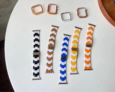 China Three Resin Beads Replacement Resin Colorful Smart Watch Strap For Apple Watch Band For Apple Watch Band Luxury Strap for sale