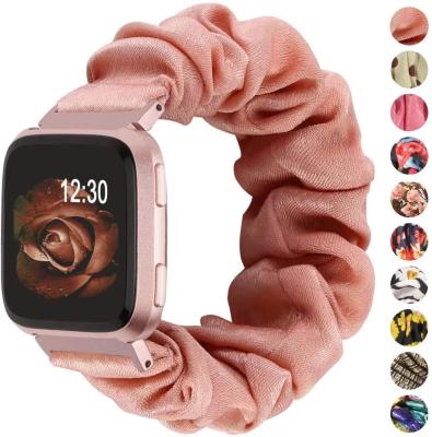 China Elastic Cloth Hair Band Bulk Price Women Watch Band Strap For Fitbit Versa 3 for sale