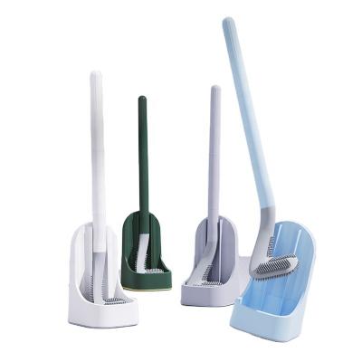 China New Wall Mounted Viable Detachable Golf Shaped Toilet Brush With Low Multifunctional Non-dead Cleaning Brush Silicone Brush for sale