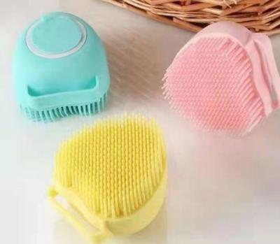 China All Natural Food Grade Silicone Soft Can Install Multifunctional Shower Gel Bath Brush Baby Scalp Baby Pets Bath Brush for sale